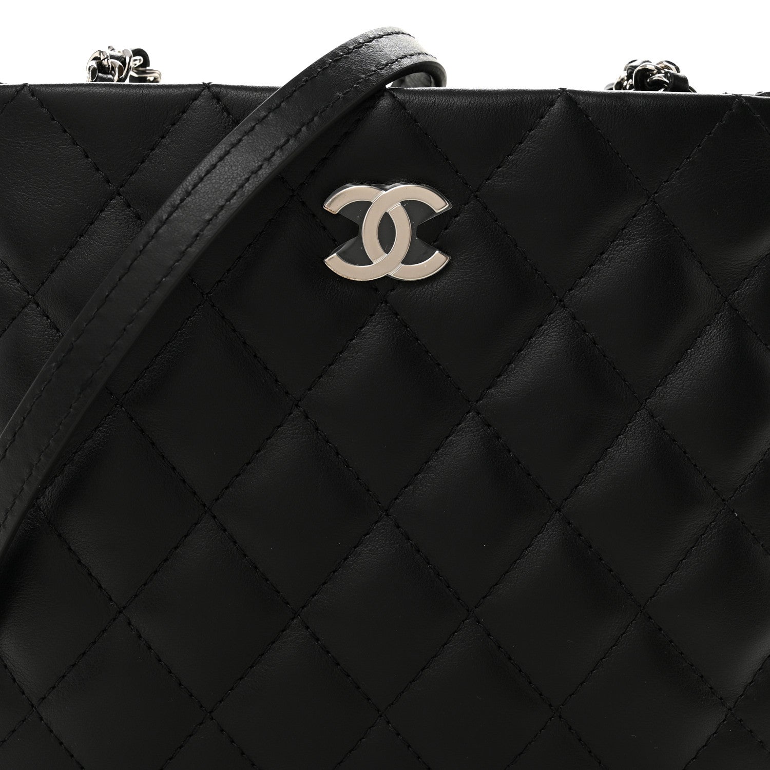 Lambskin Quilted Uniform Crossbody Bag Black