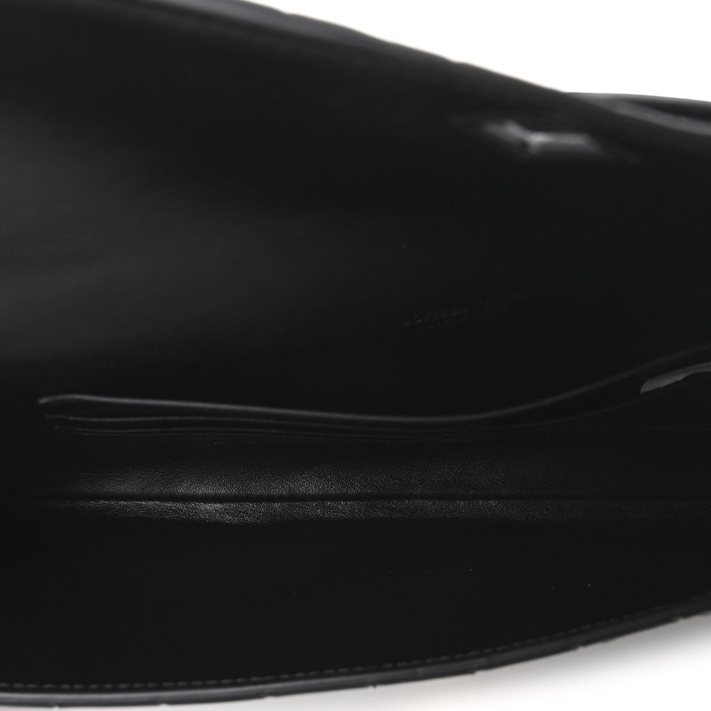 Nappa Intrecciato Long Andiamo Top Handle Clutch Black