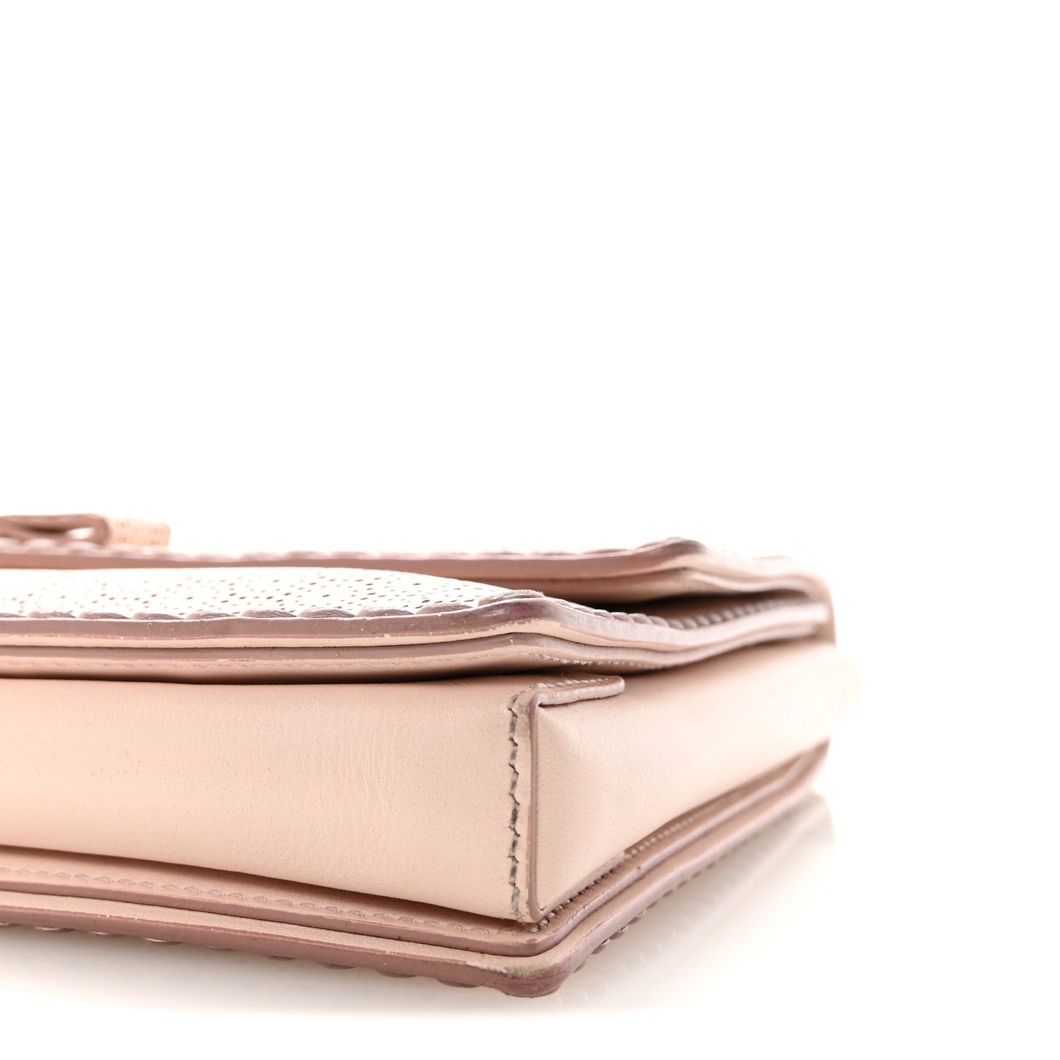 Perforated Calfskin Ginny Bow Crossbody Bag Light Pink