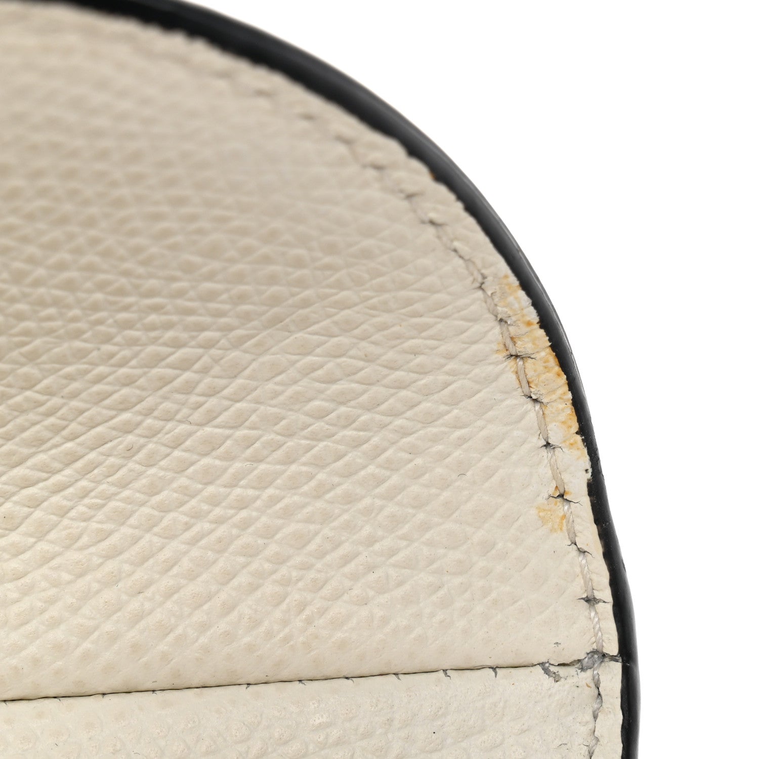 Grained Calfskin Mini Saddle Bag White