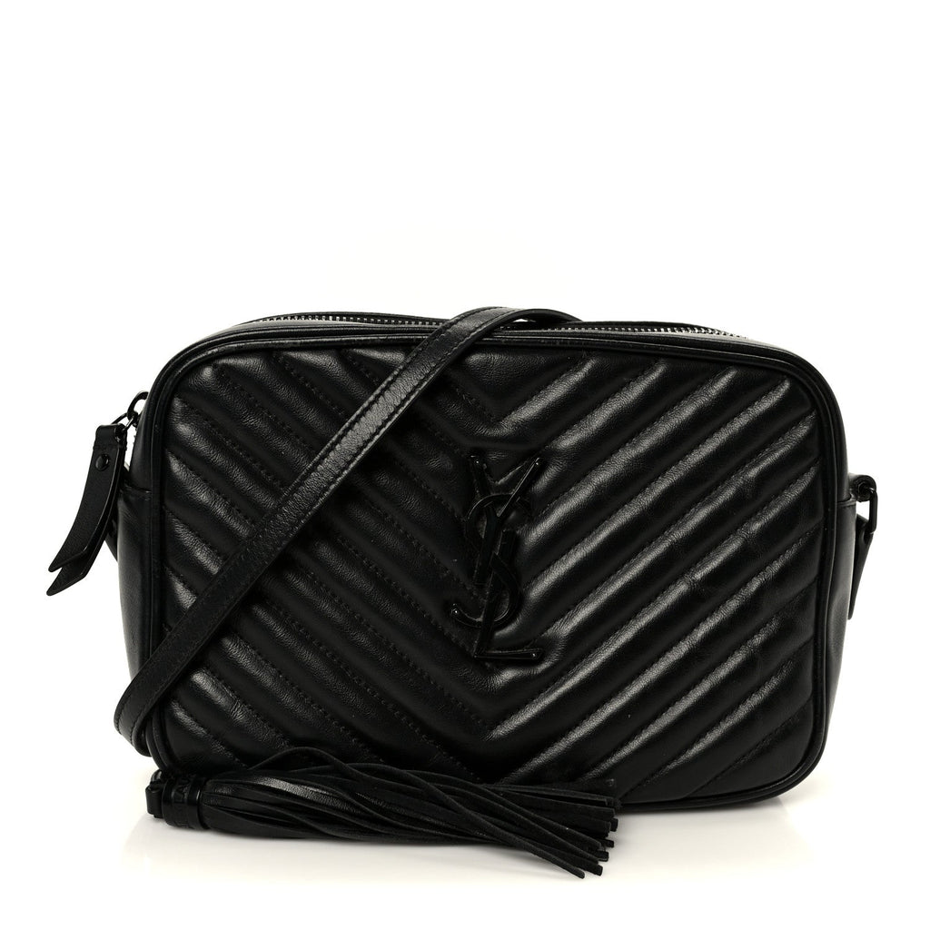 Calfskin Matelasse Monogram Monochrome Lou Camera Bag Black