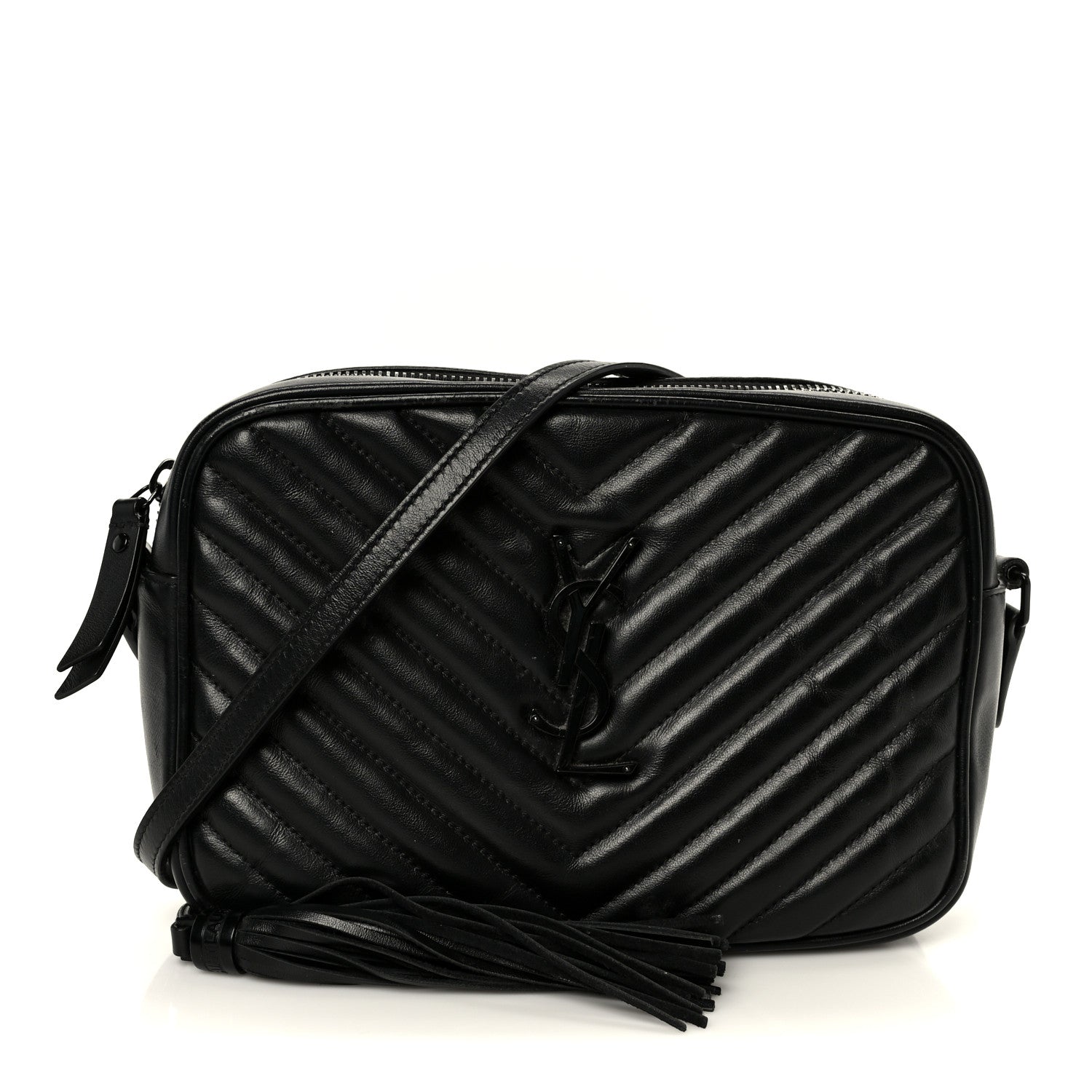 Calfskin Matelasse Monogram Monochrome Lou Camera Bag Black