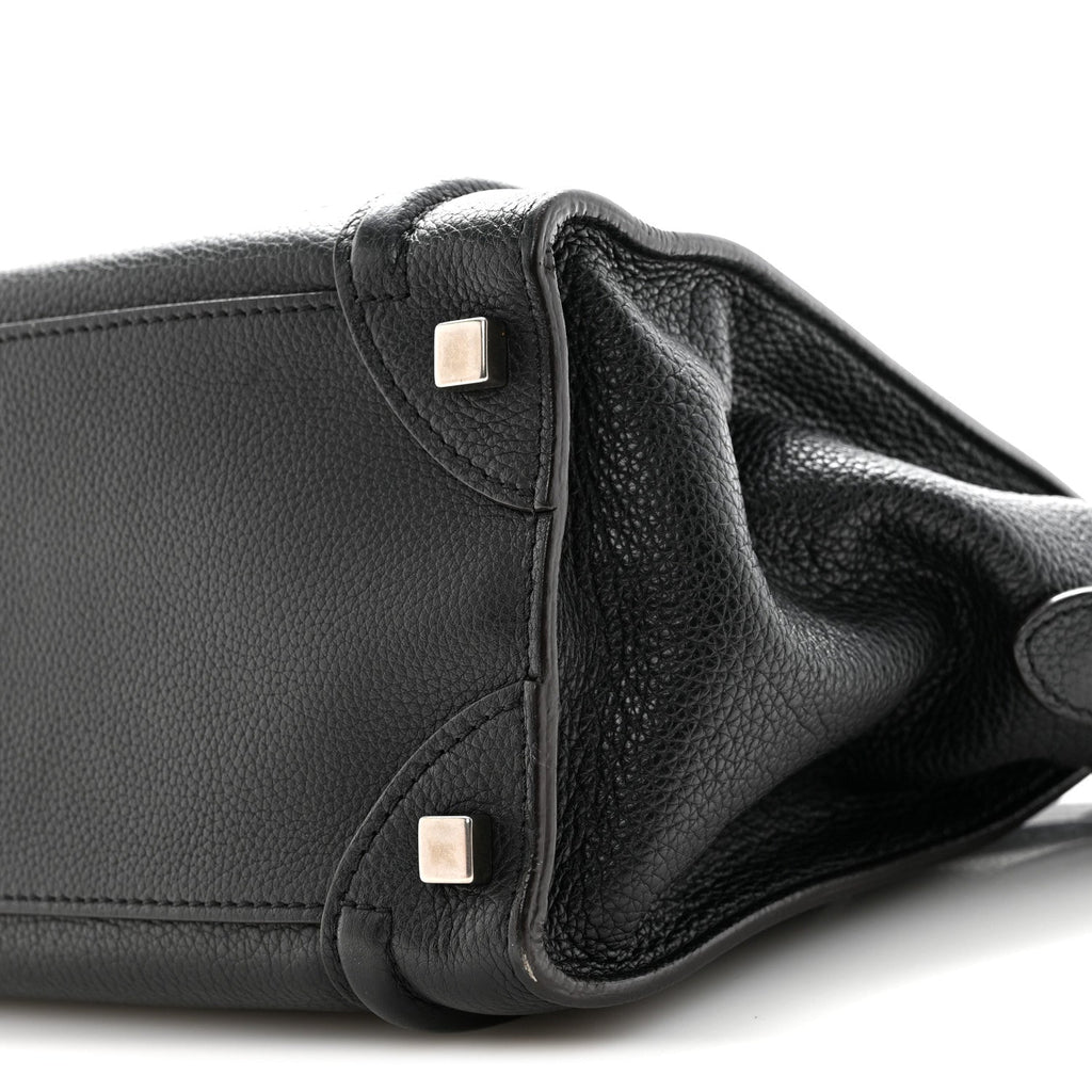 Drummed Calfskin Micro Luggage Black