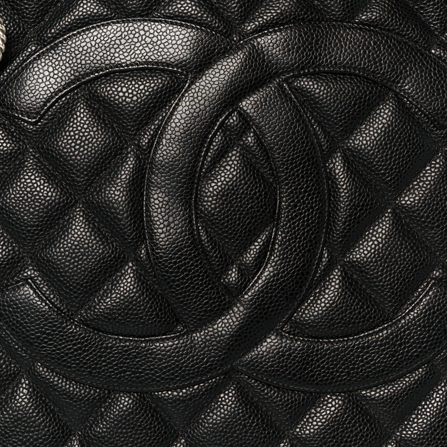 Caviar Quilted Medallion Tote Black