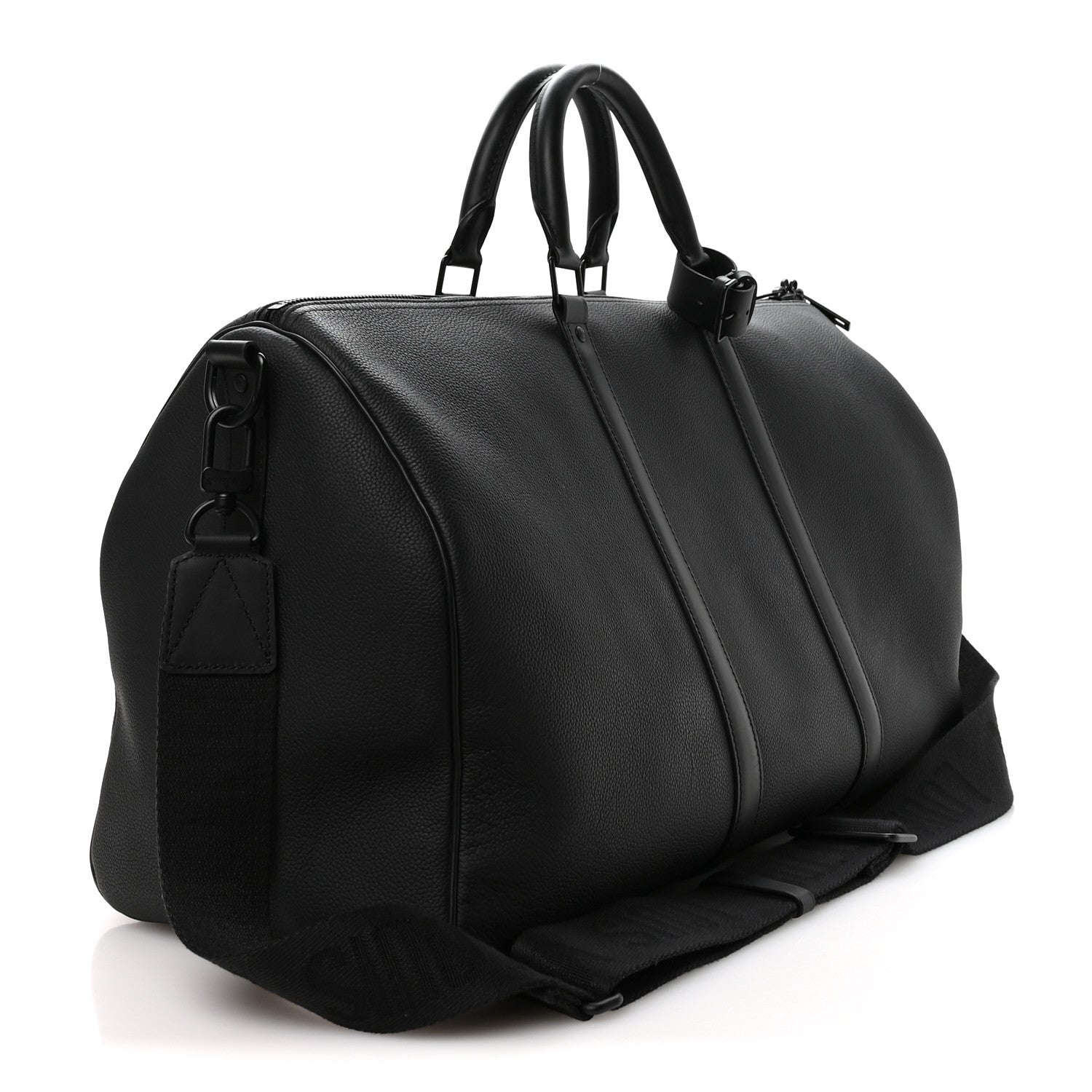 Grained Calfskin Aerogram Keepall Bandouliere 50 Black