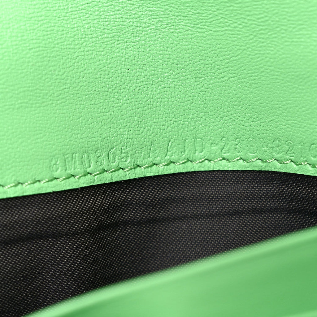 Nappa Matisse FF Embossed Continental Wallet On Chain Edamame