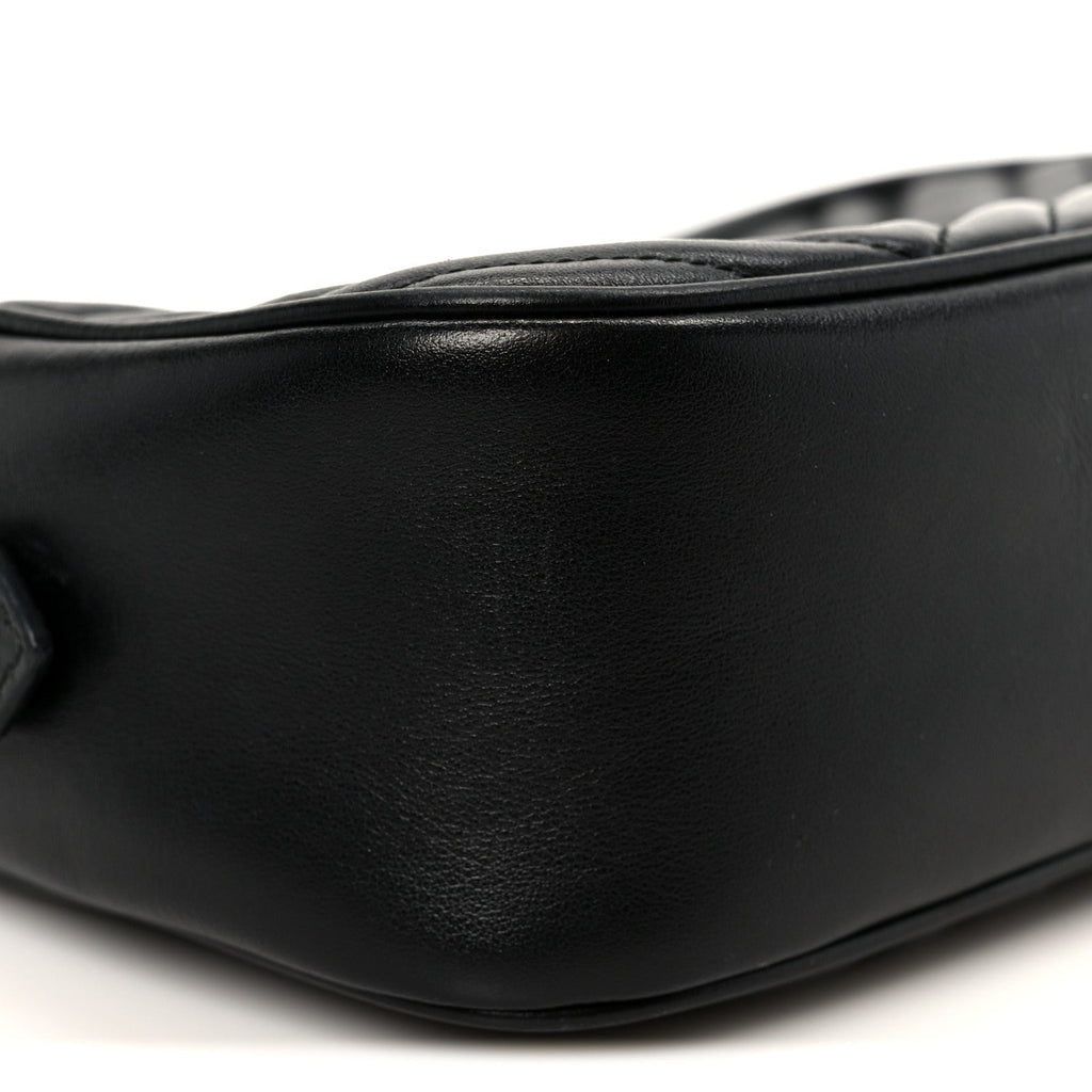 Calfskin Matelasse Small GG Marmont Chain Shoulder Bag Black