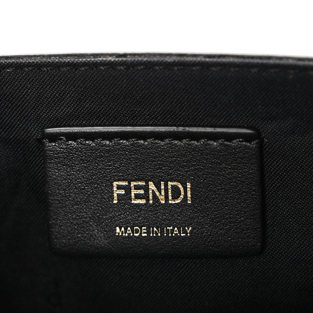 Vitello Liberty F is Fendi Bi-Color FF 1974 Embossed Envelope Belt Bag Maya Black