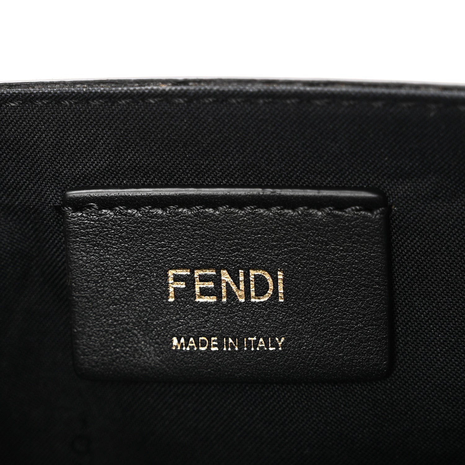 Vitello Liberty F is Fendi Bi-Color FF 1974 Embossed Envelope Belt Bag Maya Black