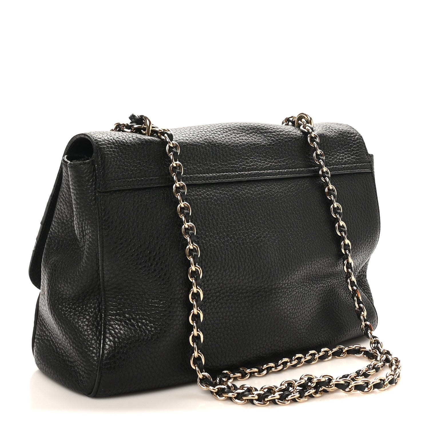 Small Classic Grain Calfskin Medium Lily Black