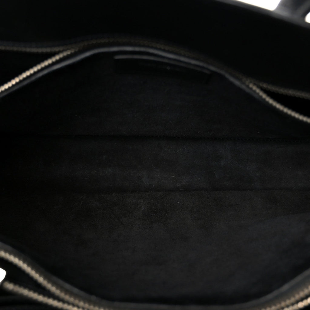 Python Calfskin Embossed Small Sac de Jour Black
