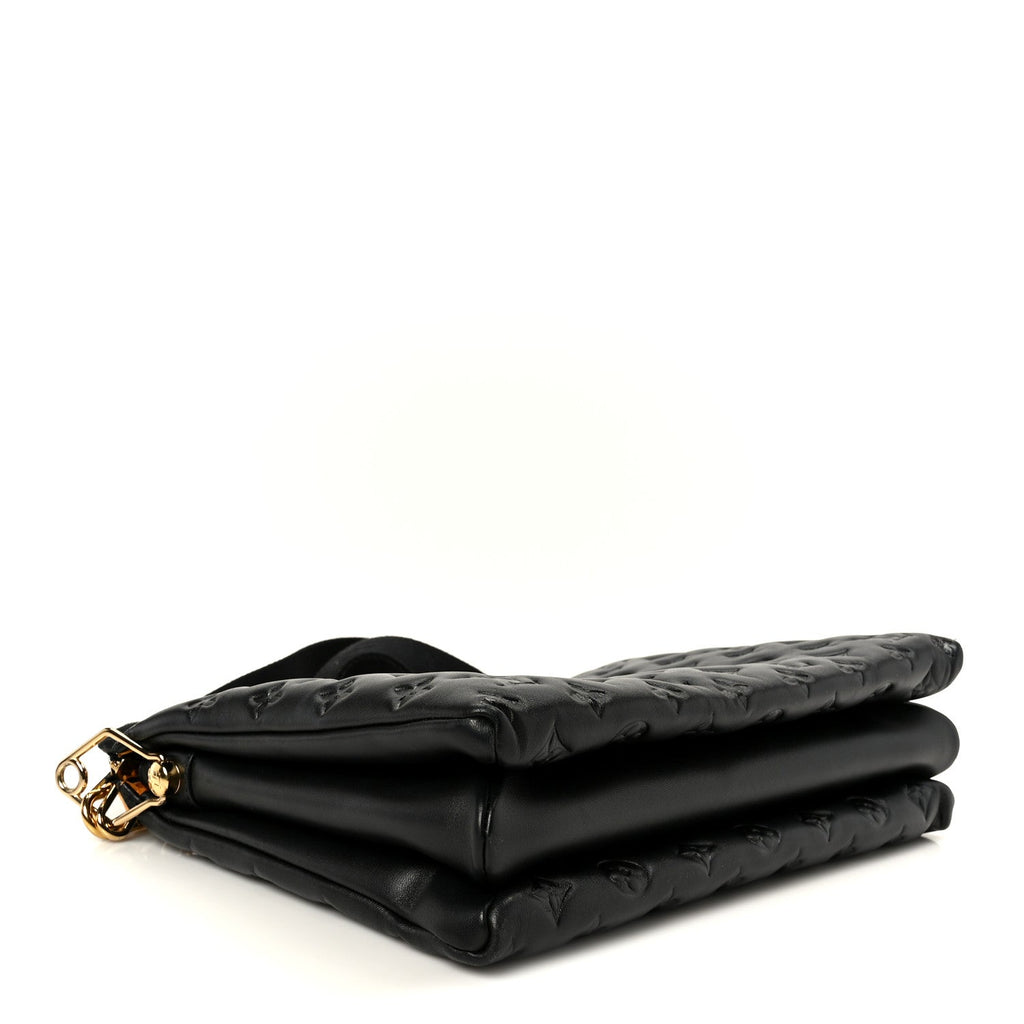 Lambskin Embossed Monogram Coussin MM Black
