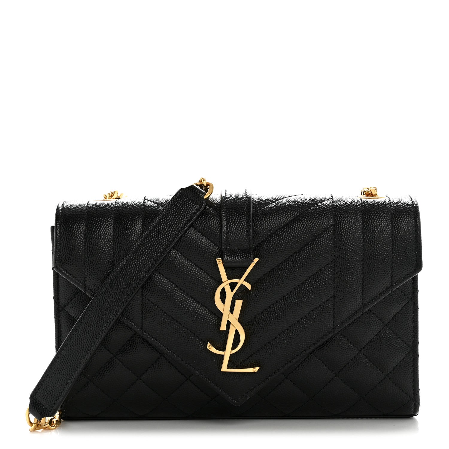 Grain De Poudre Textured Mixed Matelasse Triquilt Small Monogram Satchel Black