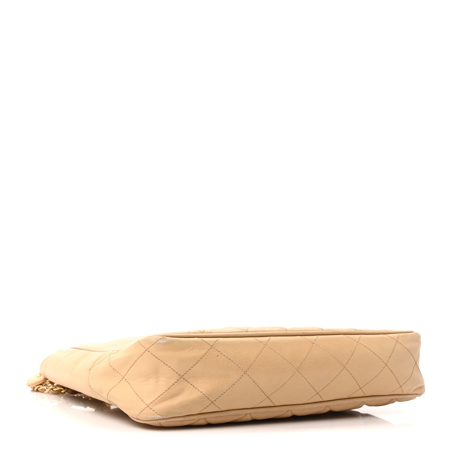 Lambskin Quilted Shopping Tote Beige