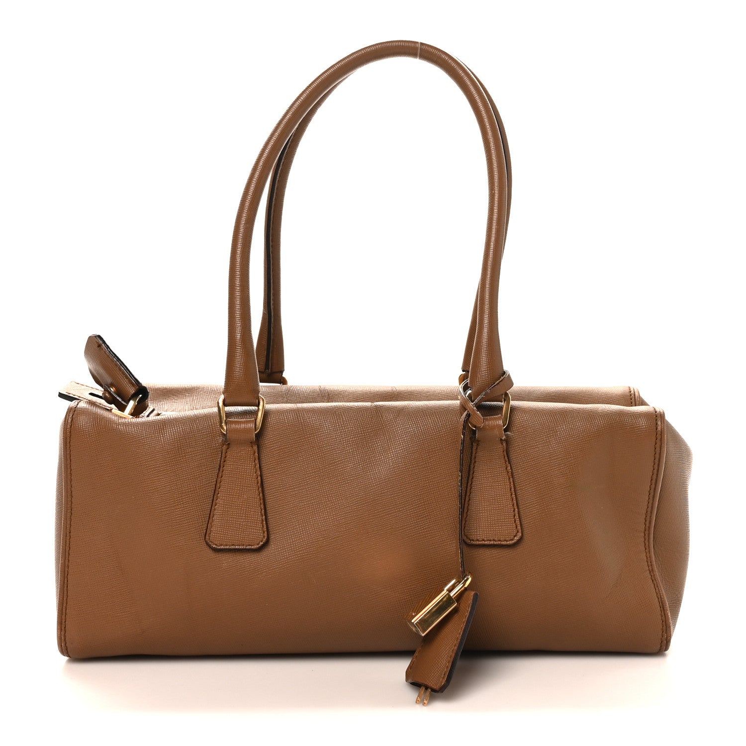 Saffiano Rectangular Shoulder Bag Brown