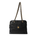 Caviar Flap Shoulder Bag Black