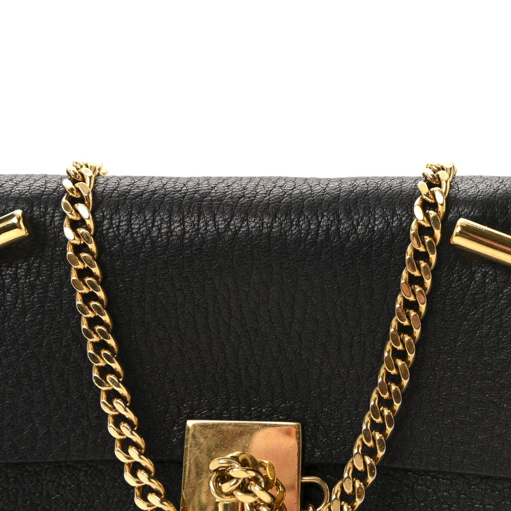 Grained Lambskin Nano Drew Shoulder Bag Black