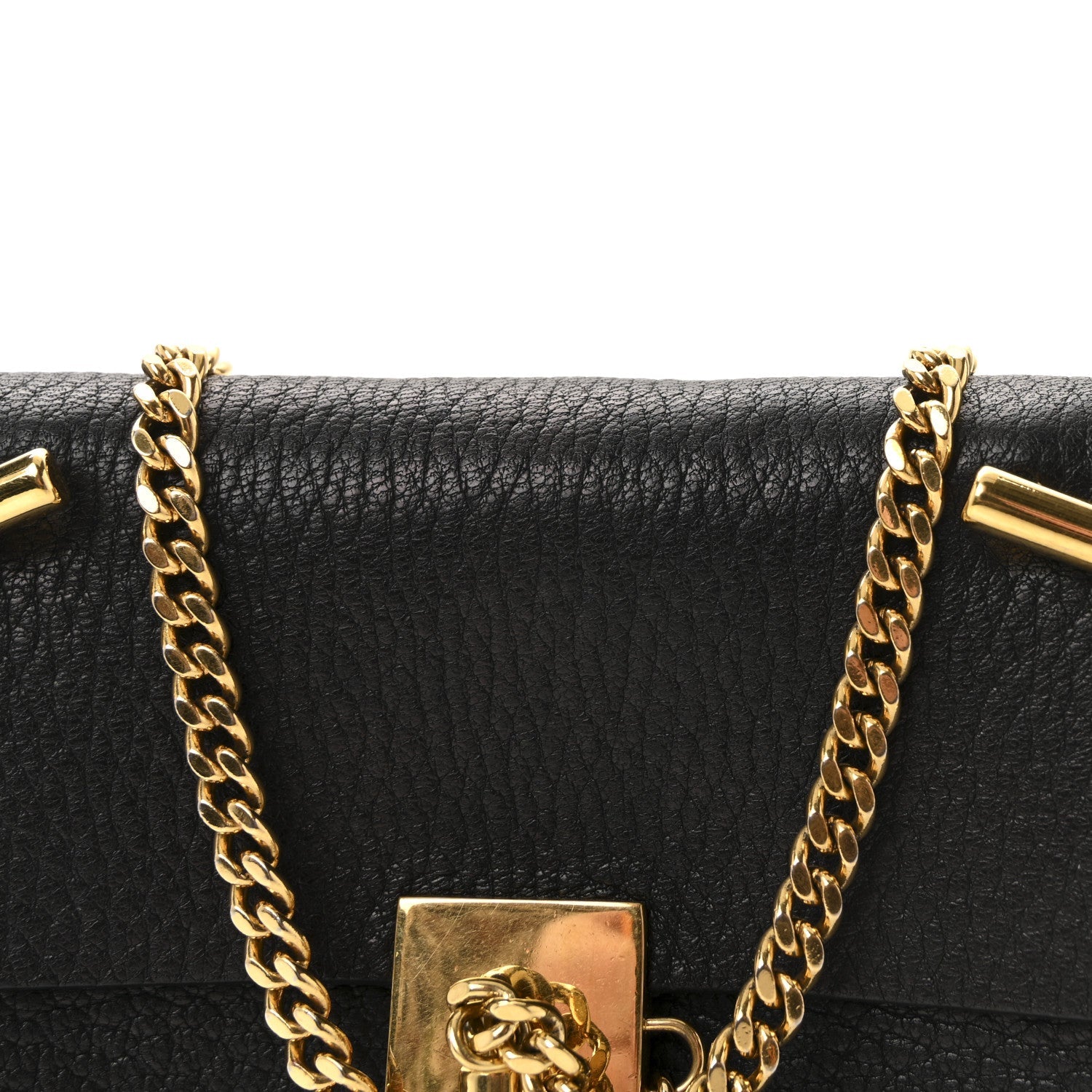 Grained Lambskin Nano Drew Shoulder Bag Black