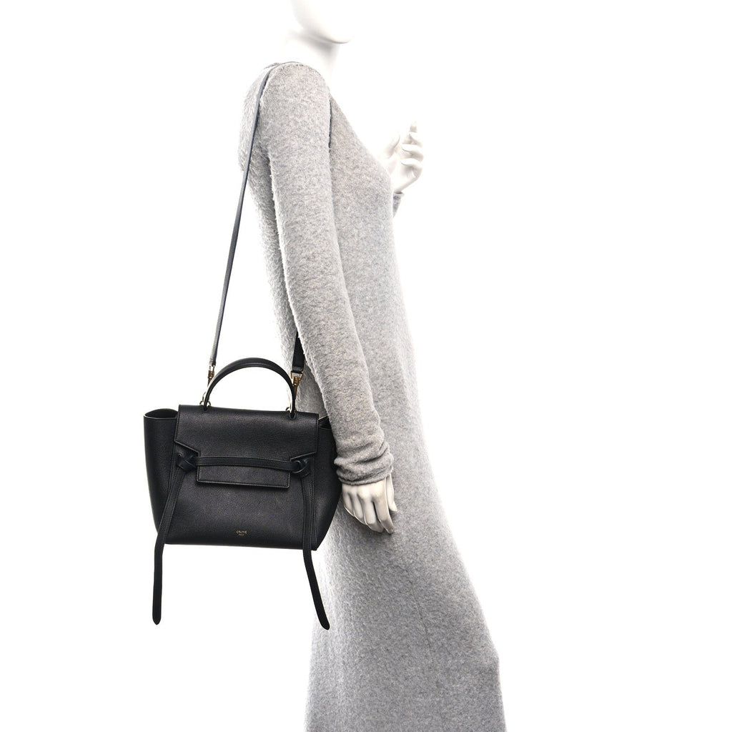 Grained Calfskin Micro Belt Bag Black