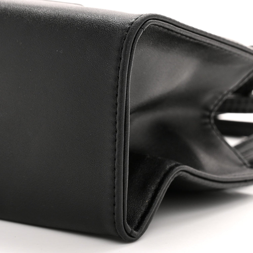 Vegan Leather Small Shopping Bag Black