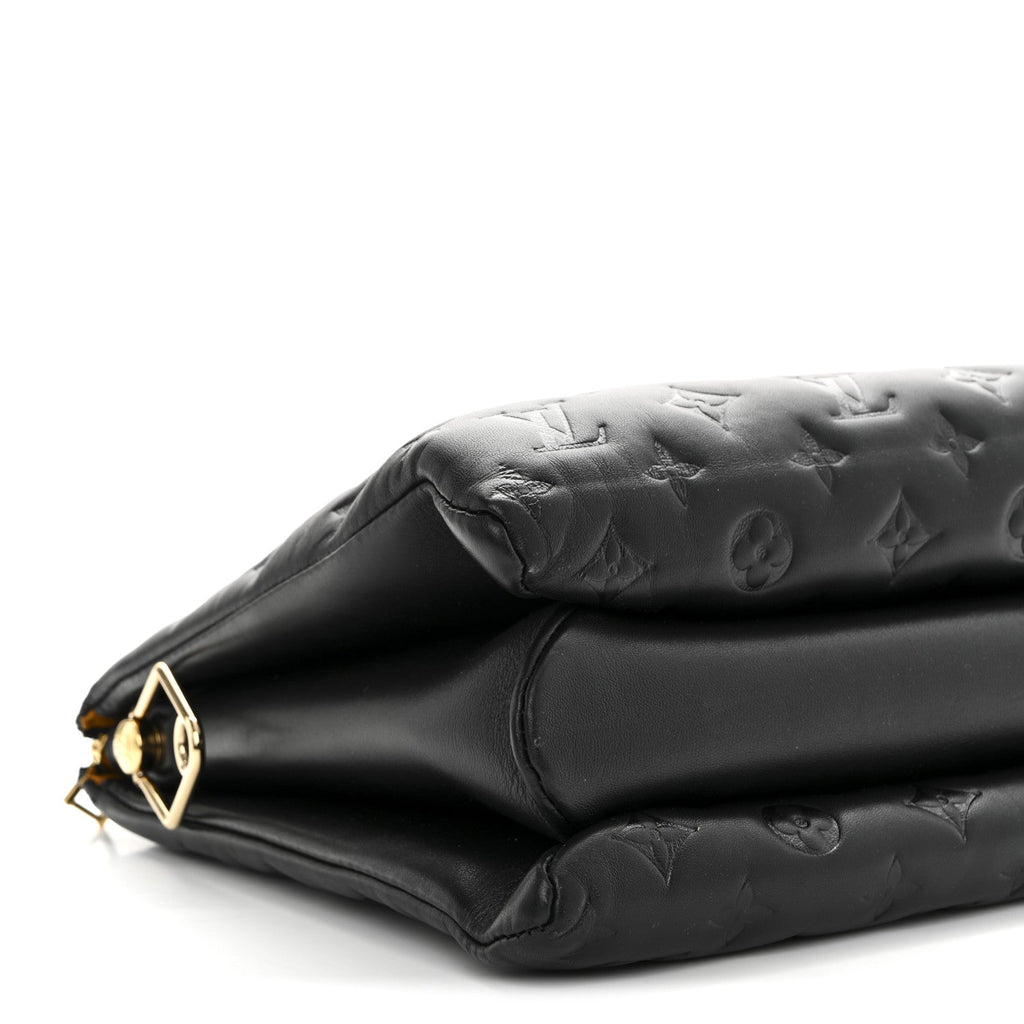 Lambskin Embossed Monogram Coussin MM Black