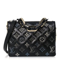 Lambskin Crystal Embellished Monogram Coussin BB Black
