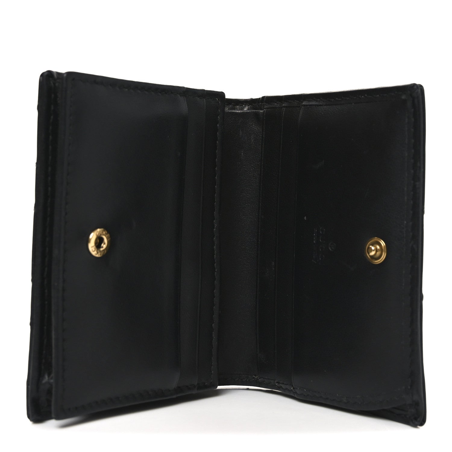 Calfskin Matelasse GG Marmont  Case Wallet Black