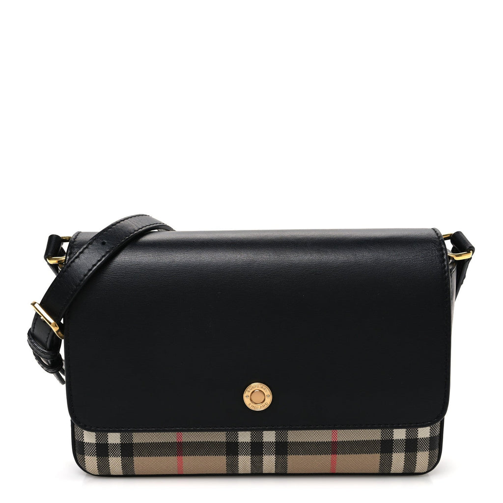 Calfskin Mini Vintage Check Note Bag Black