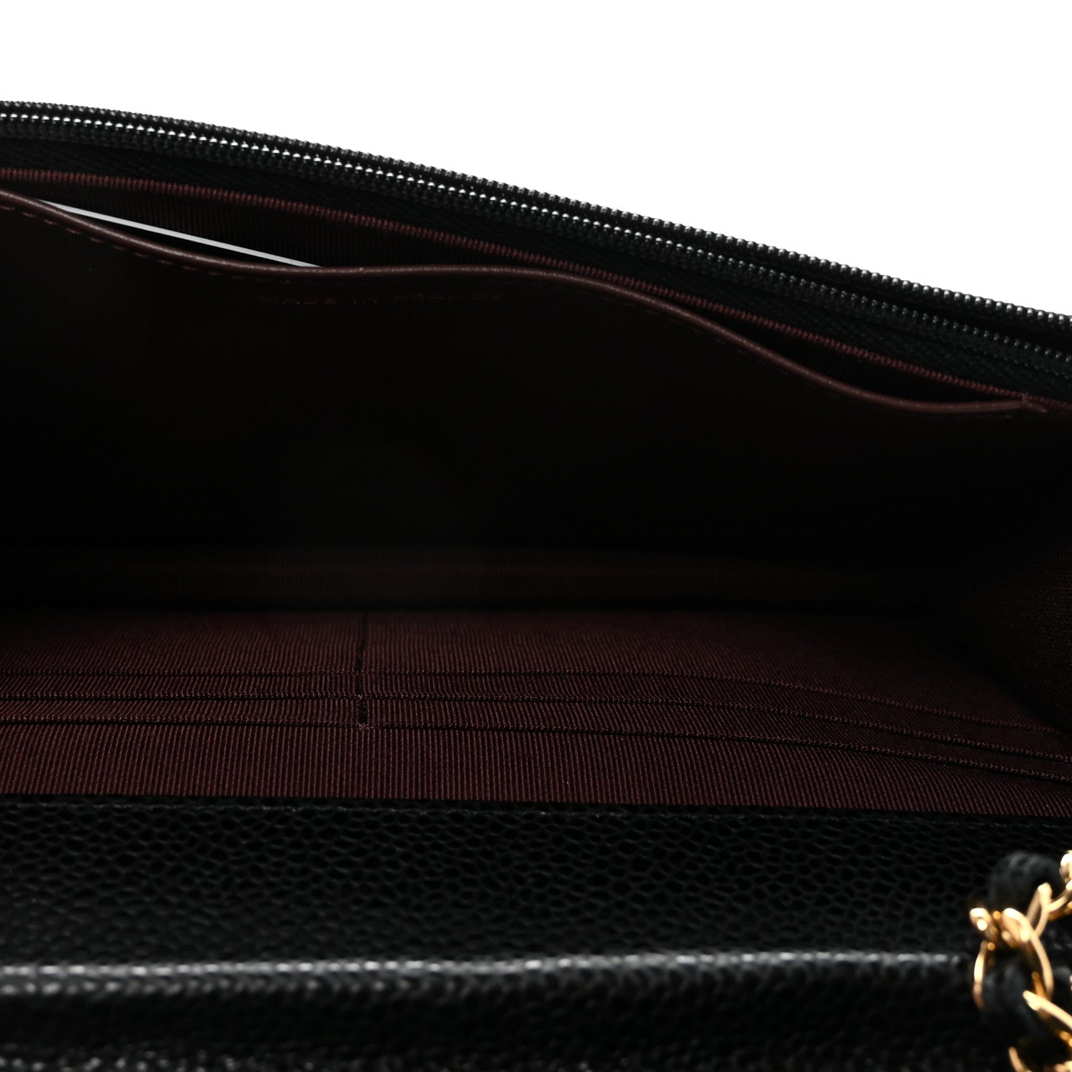 Caviar Quilted Wallet on Chain WOC Black