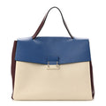 Calfskin Colorblock Mime Single Handle Bag Ruby Marine
