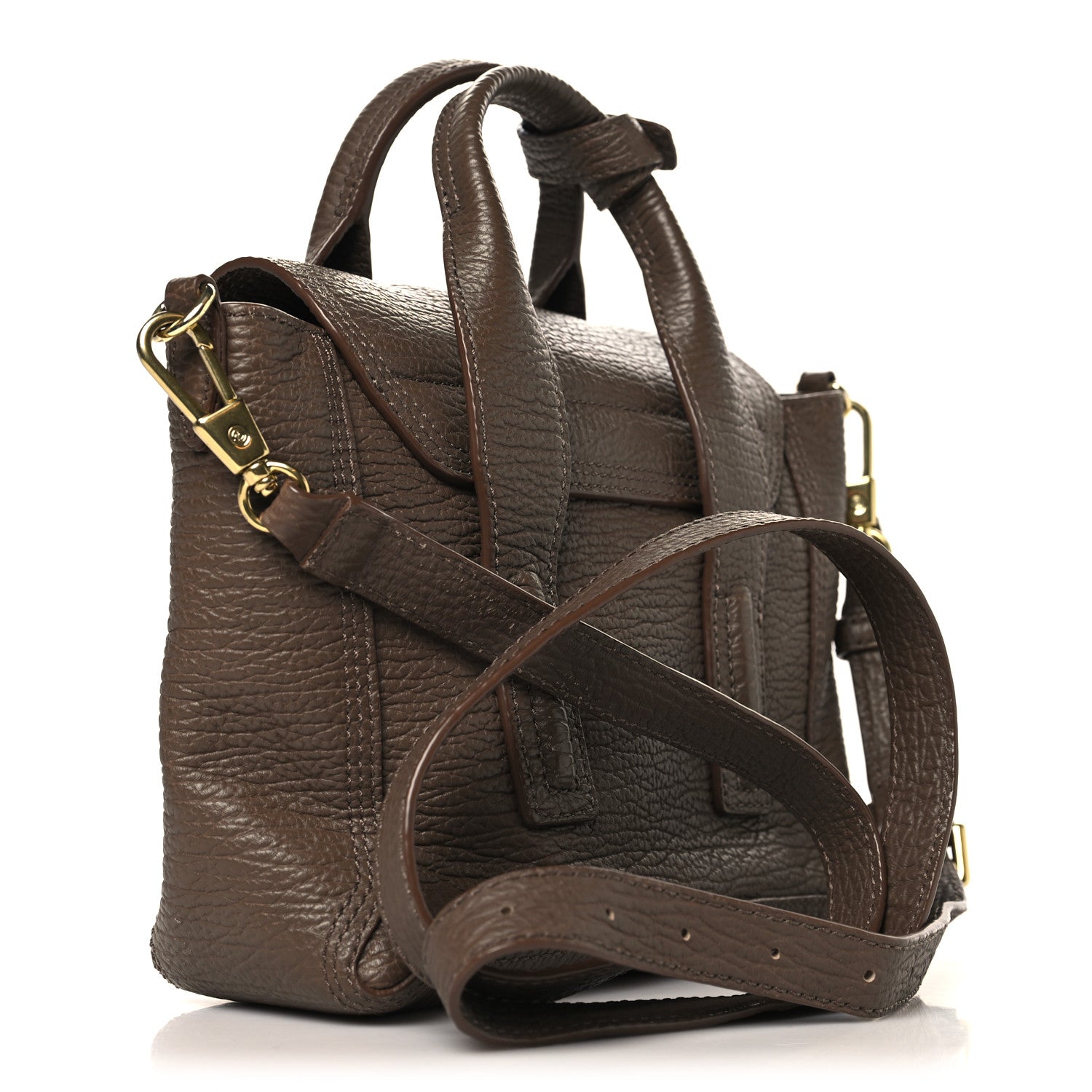Textured Calfskin Mini Pashli Satchel Taupe