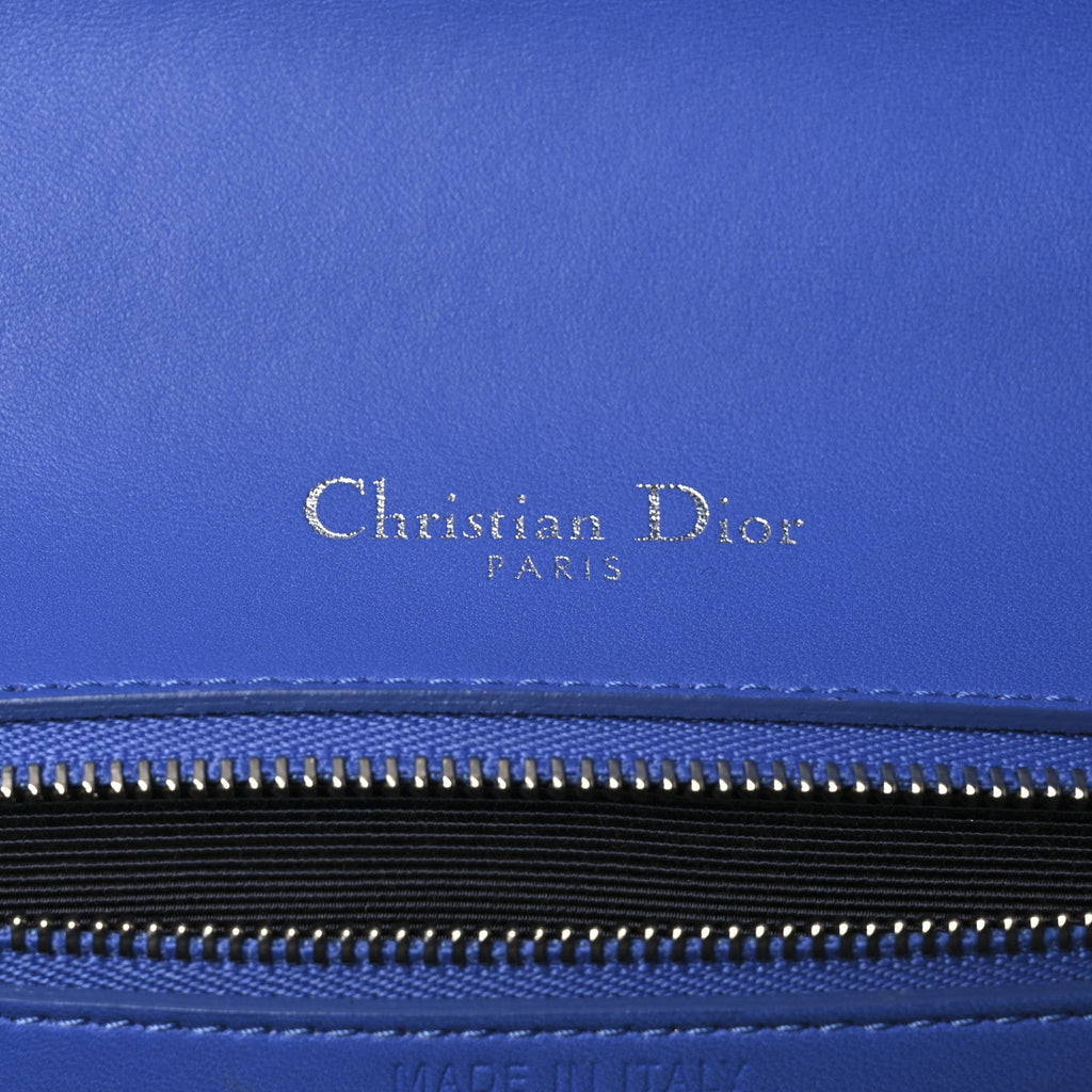 Smooth Calfskin Medium Diorama Flap Bag Blue
