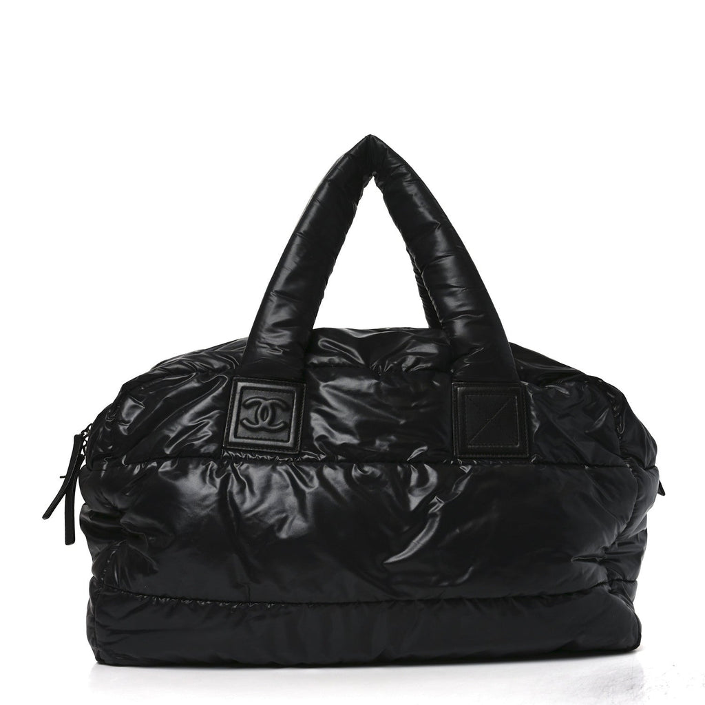 Nylon Coco Cocoon Large Reversible Tote Black