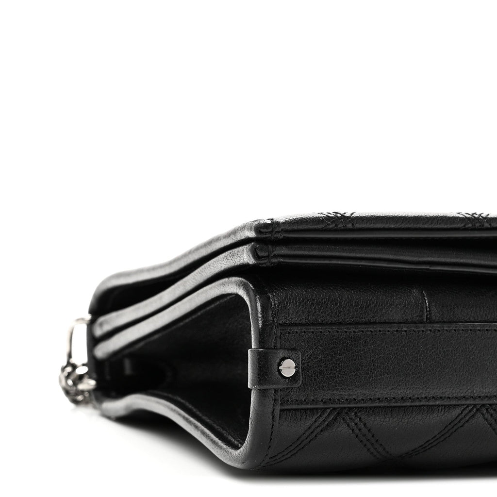 Lambskin Quilted Mini Becky Chain Bag Black