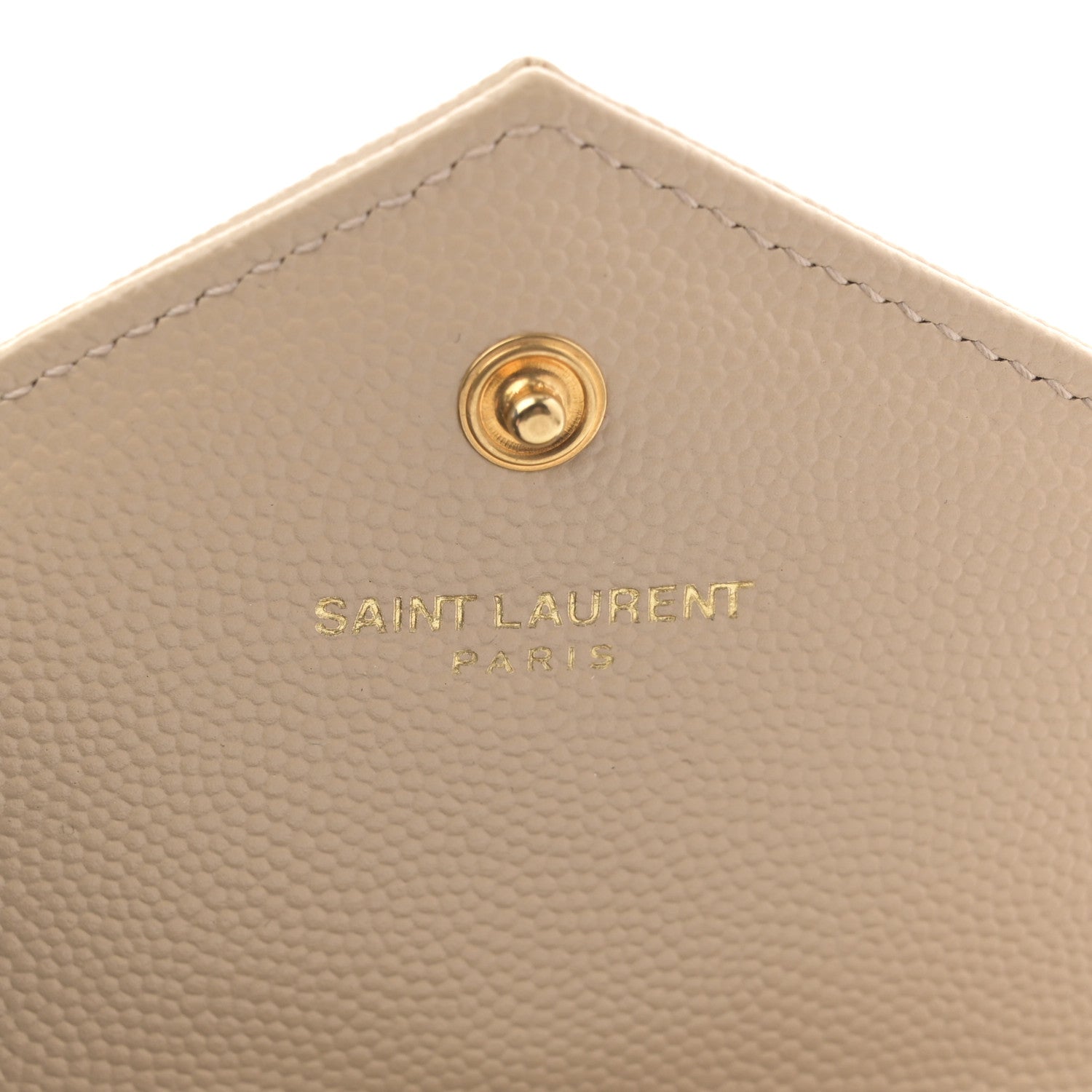 Grain De Poudre Matelasse Chevron Small Monogram Envelope Wallet Dark Beige