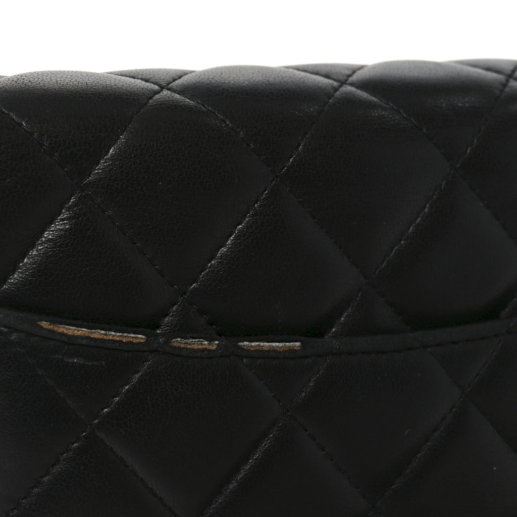 Lambskin Quilted Wallet On Chain WOC Black