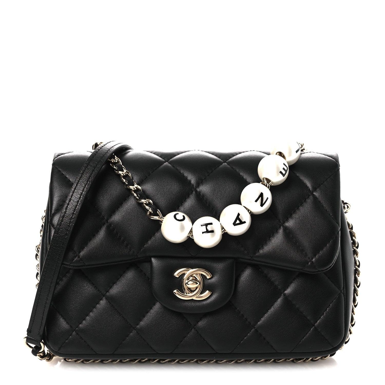 Lambskin Quilted Small My Precious Flap Black