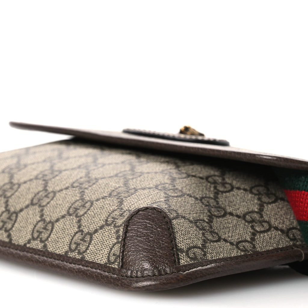 GG Supreme Monogram Neo Vintage Web Belt Bag Brown
