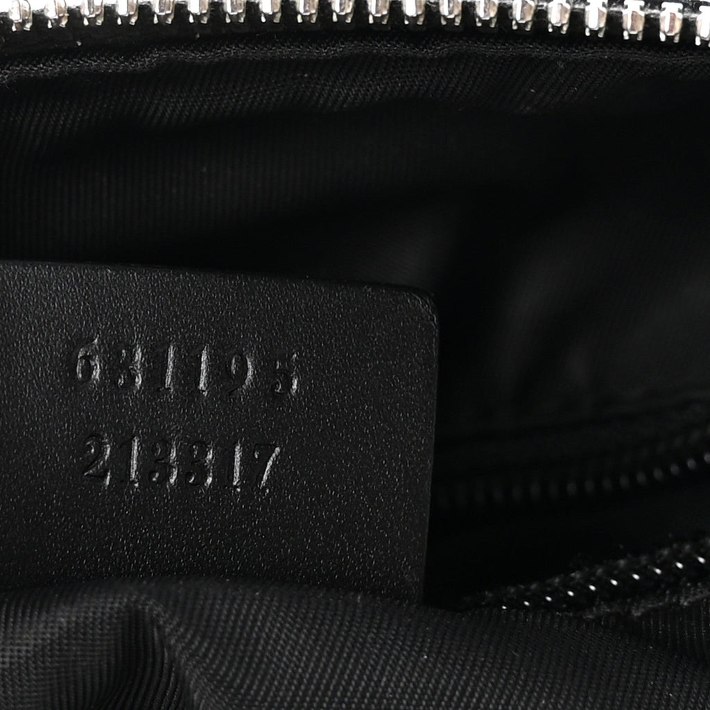 Techno Canvas Selleria Calfskin Web Small Flat Messenger Bag Black
