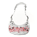 Agneau Arena Lunar New Year Graffiti Logo Le Cagole Shoulder Bag XS Optic White