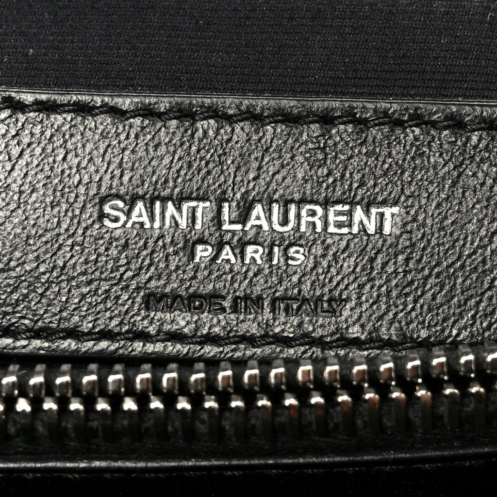 Calfskin Y Quilted Monogram Medium Loulou Chain Satchel Black