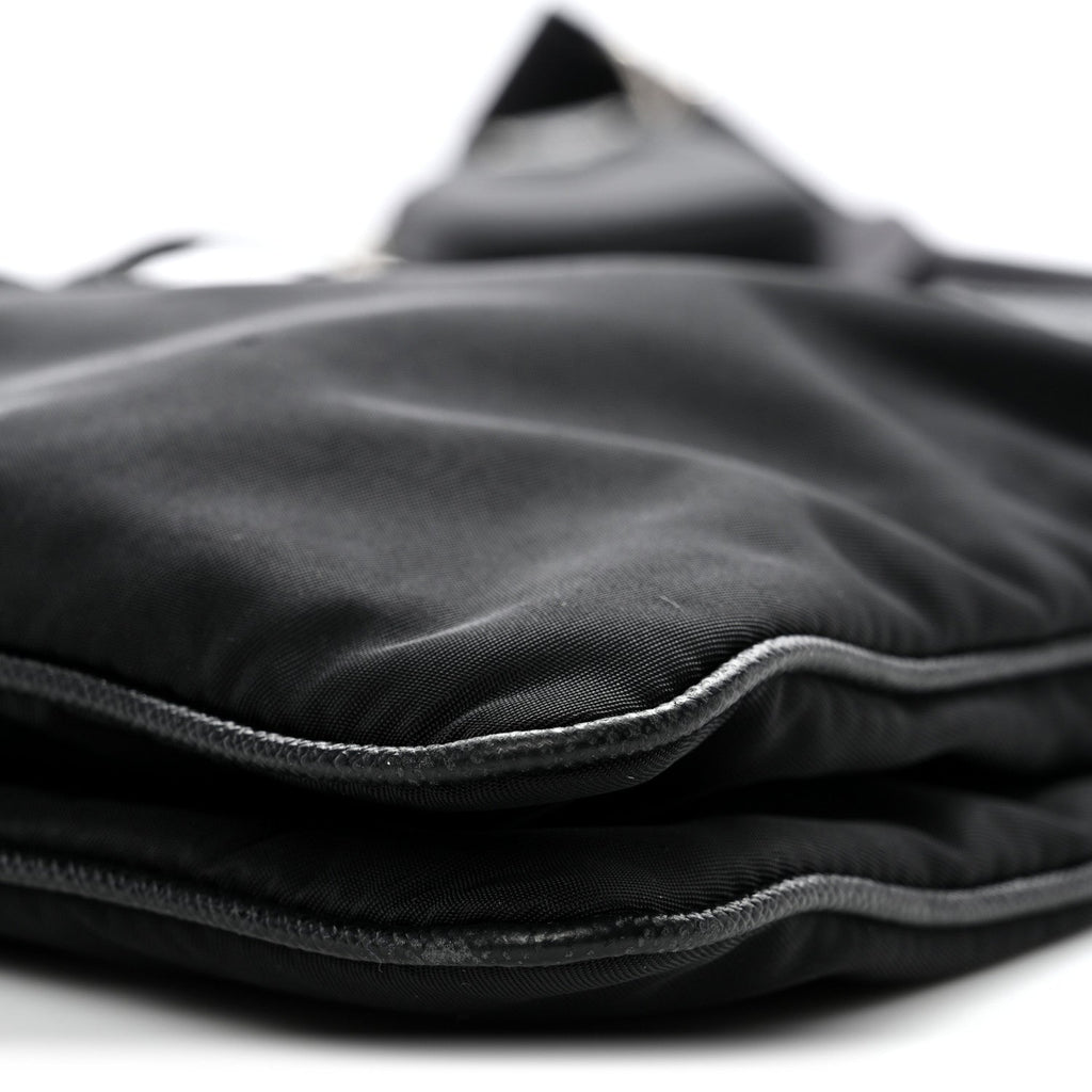 Re-Nylon Saffiano Re-Edition 2000 Double Zip Crossbody Bag Black