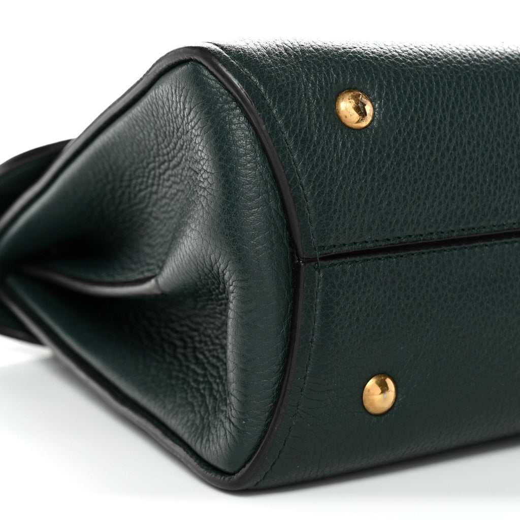 Calfskin Small Margot Top Handle Satchel Verde Olivo
