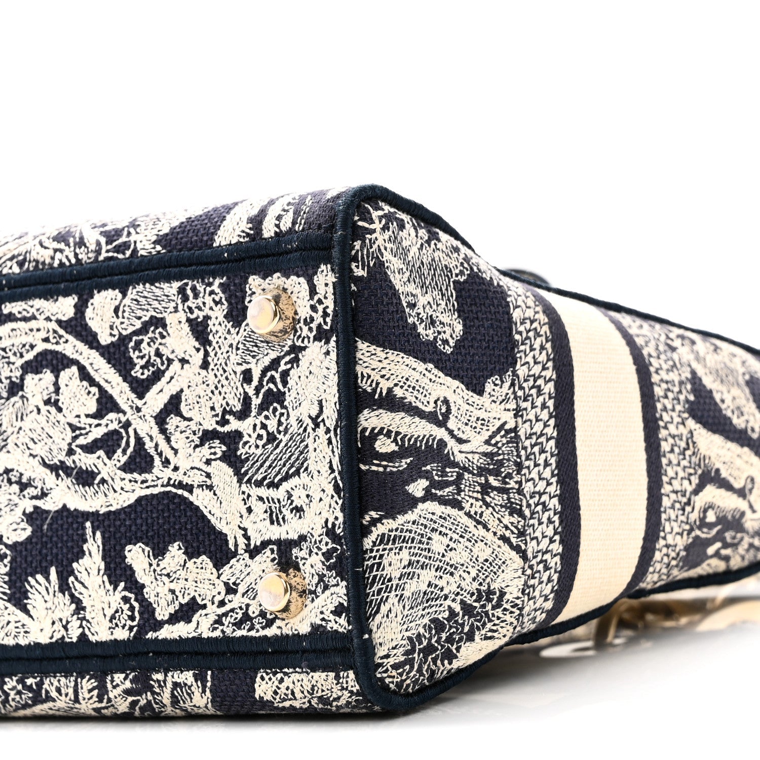Canvas Toile De Jouy Embroidered Medium Lady D-Lite Navy