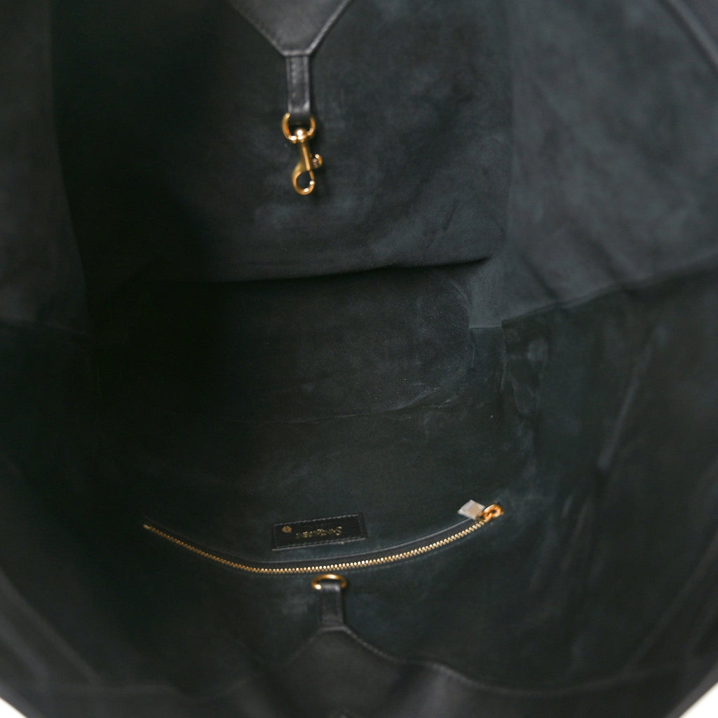 Santorini Lux Calfskin Y Drawstring Tote Black