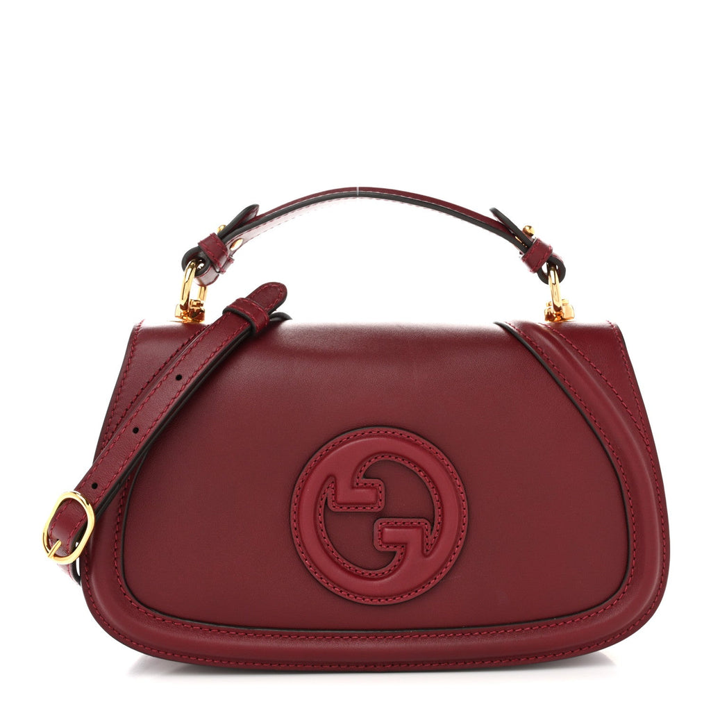 Roxy Calfskin Medium Blondie Top Handle Bag Rosso Ancora