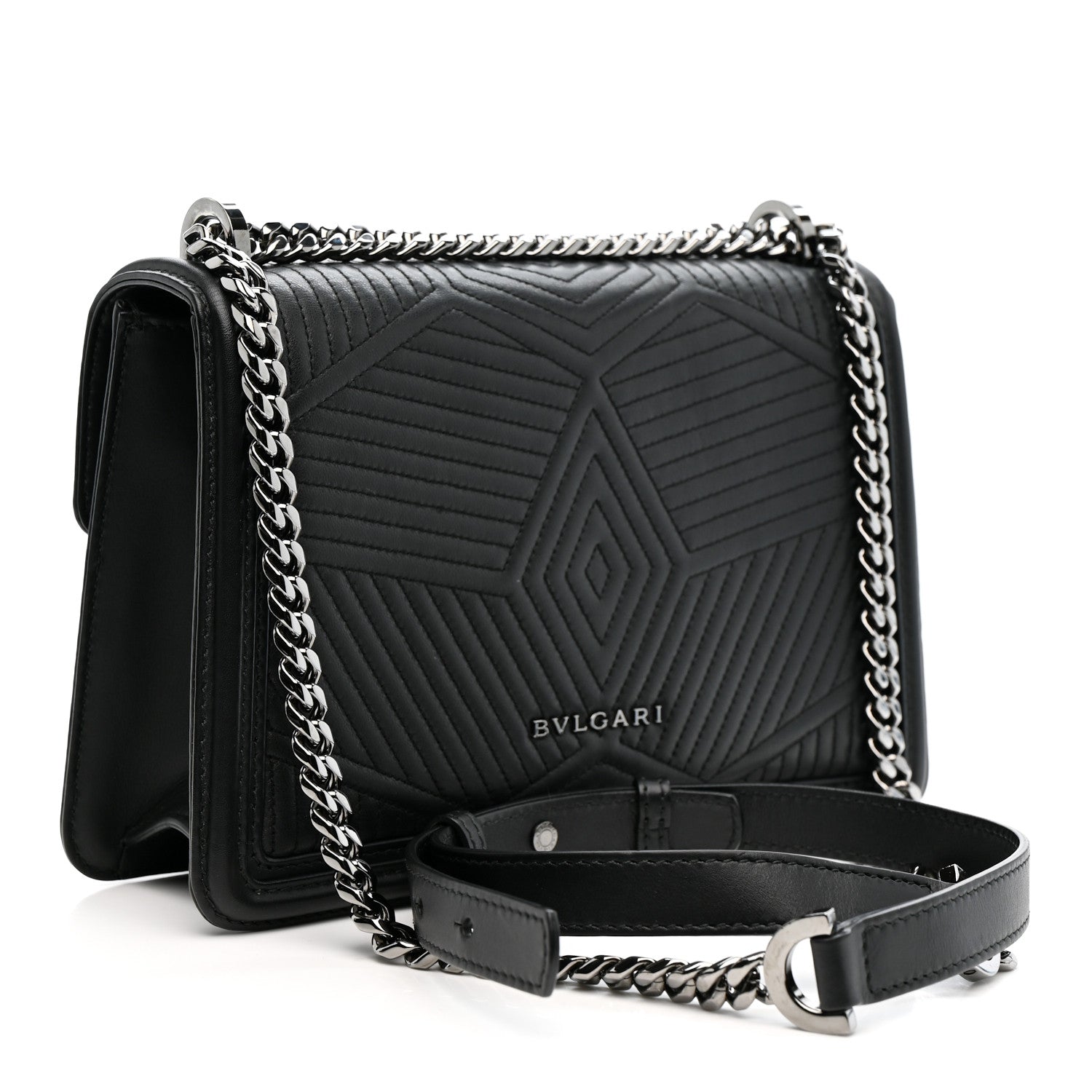 Quilted Nappa Smooth Calfskin Serpenti Forever Diamond Blast Shoulder Bag Black