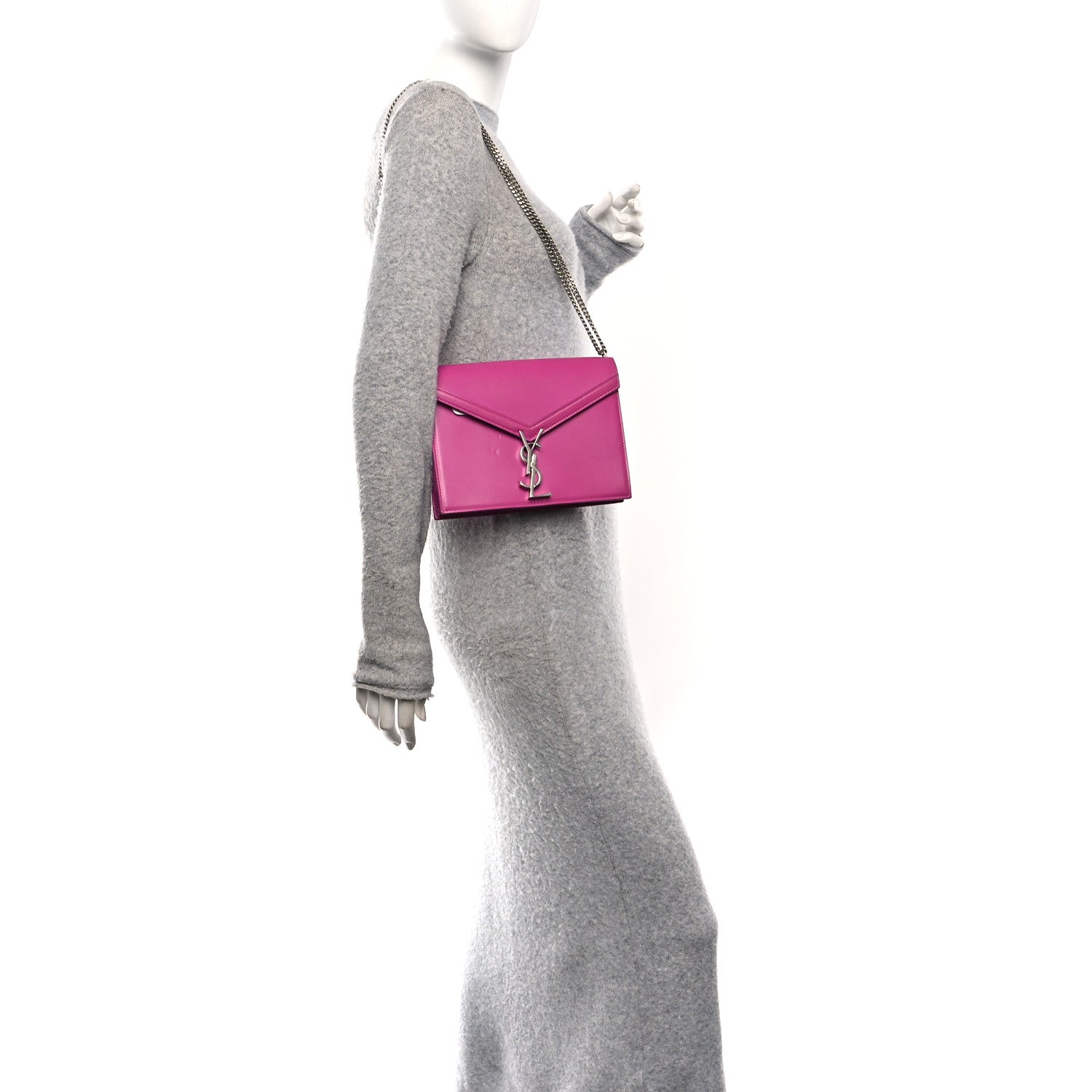 Smooth Calfskin Monogram Cassandra Clasp Bag Electric Fuchsia