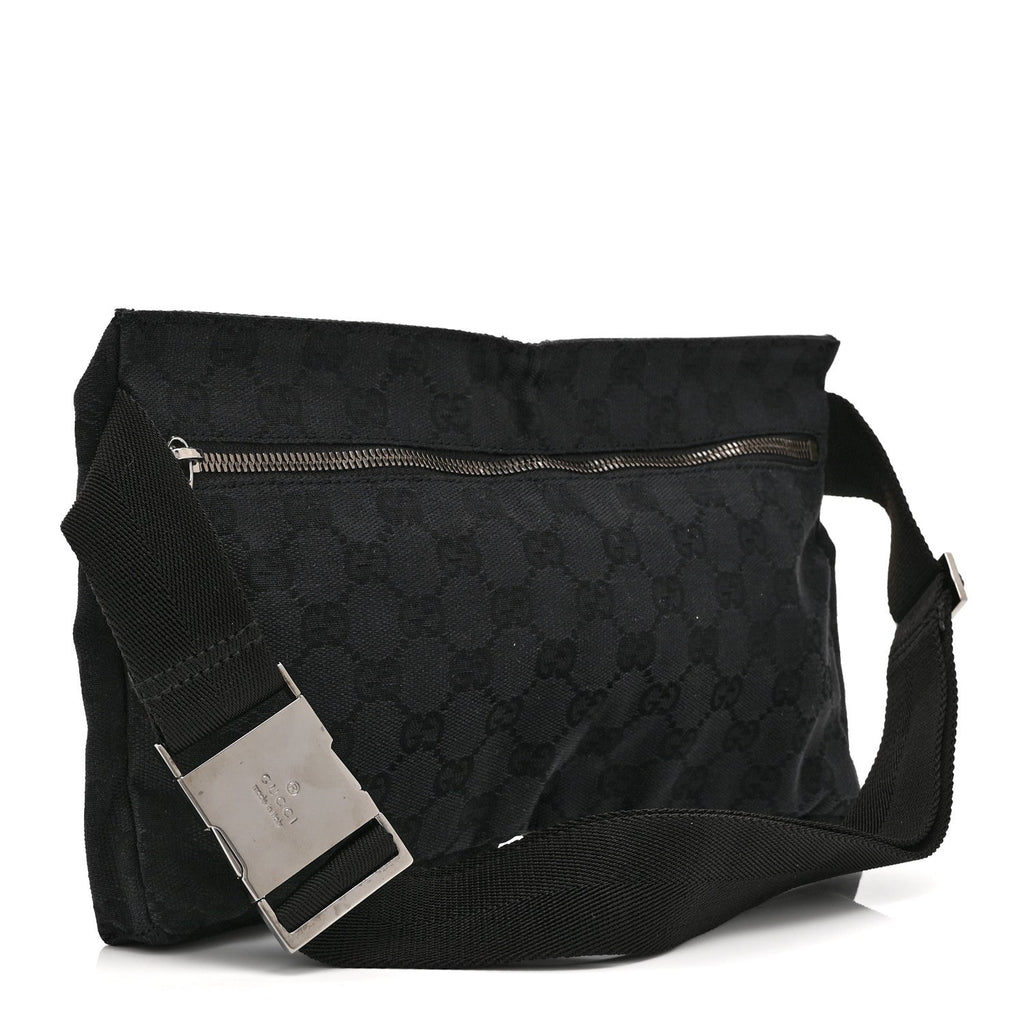GG Monogram Double Pocket Belt Bag Black