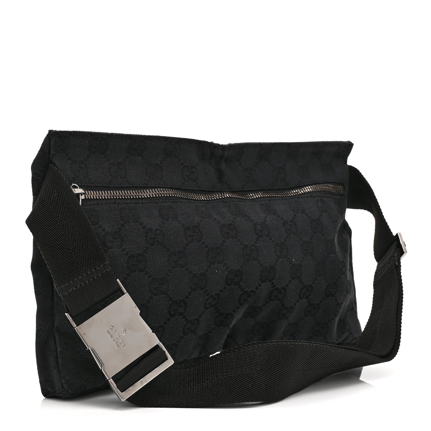 GG Monogram Double Pocket Belt Bag Black